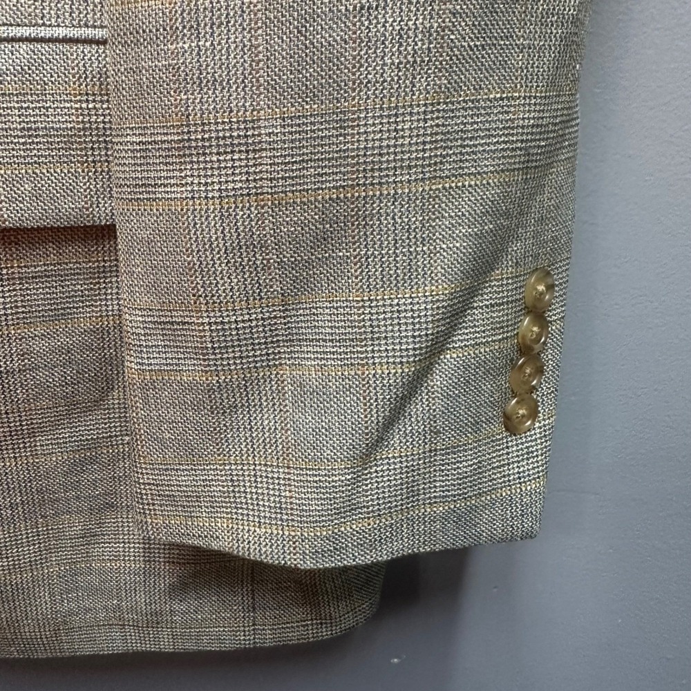 Vintage Southwick Mens Sport Coat 44R Plaid Silk Linen Wool Blend NWT - Picture 8 of 13